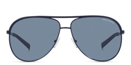 Armani Exchange A|X Logo Unisex Pilot Sunglasses in Blue/Dark Blue – Product Photo 1