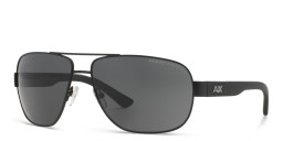 Shop Armani Exchange Pilot Sunglasses in Black online.