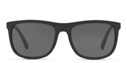 Shop Emporio Armani Square Sunglasses in Matte Black online.
