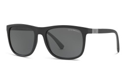 Shop Emporio Armani Square Sunglasses in Matte Black online.