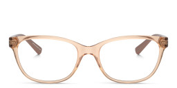 Armani Exchange Logo Lettering Cat-Eye Eyeglasses in Beige – Product Photo 1