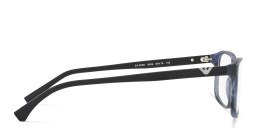 Emporio Armani Rectangle Eyeglasses in Matte Striped Blue – Product Photo 4