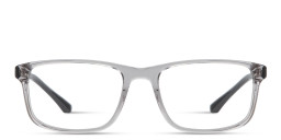 Emporio Armani Eagle Logo Rectangle Eyeglasses in Transparent Grey – Product Photo 1