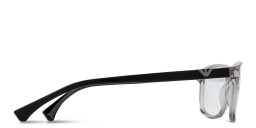 Emporio Armani Eagle Logo Rectangle Eyeglasses in Transparent Grey – Product Photo 3