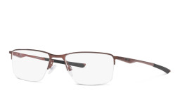 Oakley Half-Rim Rectangle Eyeglasses in Brushed Grenache – Product Photo 2
