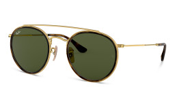 Ray-Ban Round Double Bridge Sunglasses in Gold – Product Photo 3