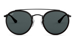 Ray-Ban Round Double Bridge Sunglasses in Black – Product Photo 1