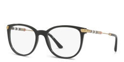 Shop BURBERRY Square Eyeglasses in Black online.