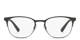 Emporio Armani Oval Eyeglasses in Matte Black – Product Photo 1