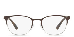 Emporio Armani Oval Eyeglasses in Matte Brown & Gunmetal – Product Photo 1