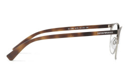 Emporio Armani Oval Eyeglasses in Matte Brown & Gunmetal – Product Photo 4