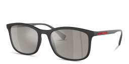Shop Prada Linea Rossa Lifestyle Rectangle Sunglasses in Black online.