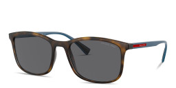 Shop Prada Linea Rossa Lifestyle Rectangle Sunglasses in Havana online.