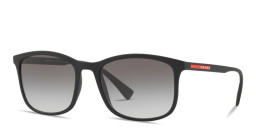 Prada Linea Rossa Rectangle Sunglasses in Black – Product Photo 2