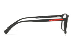 Prada Linea Rossa Wide Rectangle Eyeglasses in Rubber Black – Product Photo 3