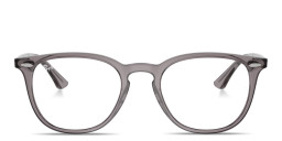 Shop Ray-Ban Optics Unisex Panthos Eyeglasses in Transparent Grey online.