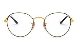 Shop Ray-Ban David Unisex Panthos Eyeglasses in Havana On Gold online.