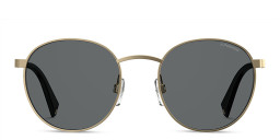 Shop Polaroid Unisex Round Sunglasses in Gold online.