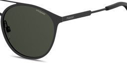 Polaroid Logo Lettering Unisex Round Sunglasses in Black – Product Photo 3