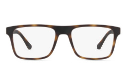 Emporio Armani Rectangle Eyeglasses in Matte Havana – Product Photo 1