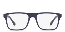 Emporio Armani Rectangle Eyeglasses in Matte Dark Blue – Product Photo 1