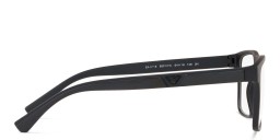 Shop Emporio Armani Rectangle Eyeglasses in Matte Black online.