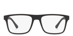 Emporio Armani Rectangle Eyeglasses in Midnight Black – Product Photo 1