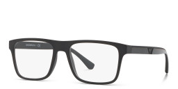Emporio Armani Rectangle Eyeglasses in Midnight Black – Product Photo 2