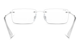 Shop Ray-Ban Optics Unisex Rimless Square Eyeglasses in Silver online.