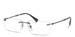 Shop Ray-Ban Optics Unisex Rimless Square Eyeglasses in Gunmetal online.