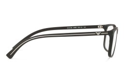 نظارة طبية بإطار مستطيل واسع من امبوريو أرماني بلون أسود - صورة المنتج 3