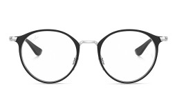 Ray-Ban Junior Kids Panthos Eyeglasses in Metal in Black On Silver – Product Photo 1