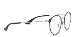 Shop Ray-Ban Junior Kids Panthos Eyeglasses in Metal in Black On Silver online.