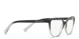 Shop Armani Exchange Logo Lettering Cat-Eye Eyeglasses in Black online.