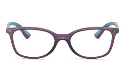 Ray-Ban Junior Ferrari Kids Rectangle Eyeglasses in Transparent Violet – Product Photo 2