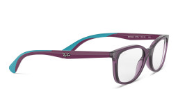 Ray-Ban Junior Ferrari Kids Rectangle Eyeglasses in Transparent Violet – Product Photo 4