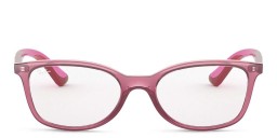 Ray-Ban Junior Ferrari Kids Rectangle Eyeglasses in Transparent Red – Product Photo 2