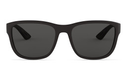 Prada Linea Rossa Pillow Sunglasses in Black Rubber/Grey – Product Photo 1