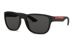 Prada Linea Rossa Pillow Sunglasses in Black Rubber – Product Photo 2