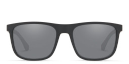 Emporio Armani Square Sunglasses in Matte Black/Light Grey Black – Product Photo 2