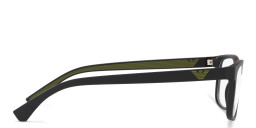 Shop Emporio Armani Rectangle Eyeglasses in Matte Black online.