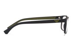 Shop Emporio Armani Wide Rectangle Eyeglasses in Matte Black online.