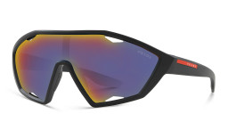 Prada Linea Rossa Wide Irregular Sunglasses in Black – Product Photo 2