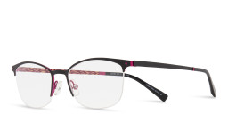 Tempo Half-Rim Round Eyeglasses in Black – Product Photo 2