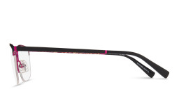 Tempo Half-Rim Round Eyeglasses in Black – Product Photo 3