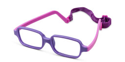 Mira Flex Kids Rectangle Eyeglasses in Purple – Product Photo 2