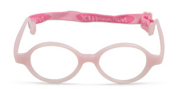 Mira Flex Kids Round Eyeglasses in Light Pink – Product Photo 1