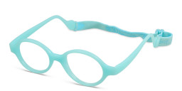 Mira Flex Kids Round Eyeglasses in Light Blue – Product Photo 2