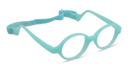 Mira Flex Kids Round Eyeglasses in Light Blue – Product Photo 3