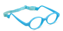 Mira Flex Kids Round Eyeglasses in Dark Blue – Product Photo 3